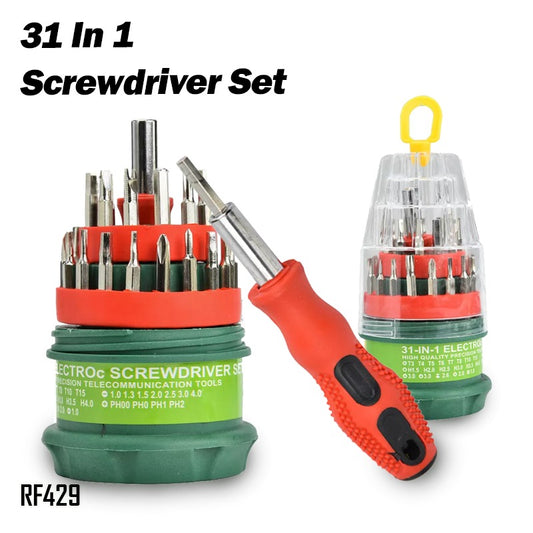 Screwdriver Set 31 in 1 - Precision Magnetic Screwdrivers with Interchangeable Bits, Compact Tool Kit for Home, Electronics, Phones, Laptops, and DIY Repairs - Durable and Portable Design